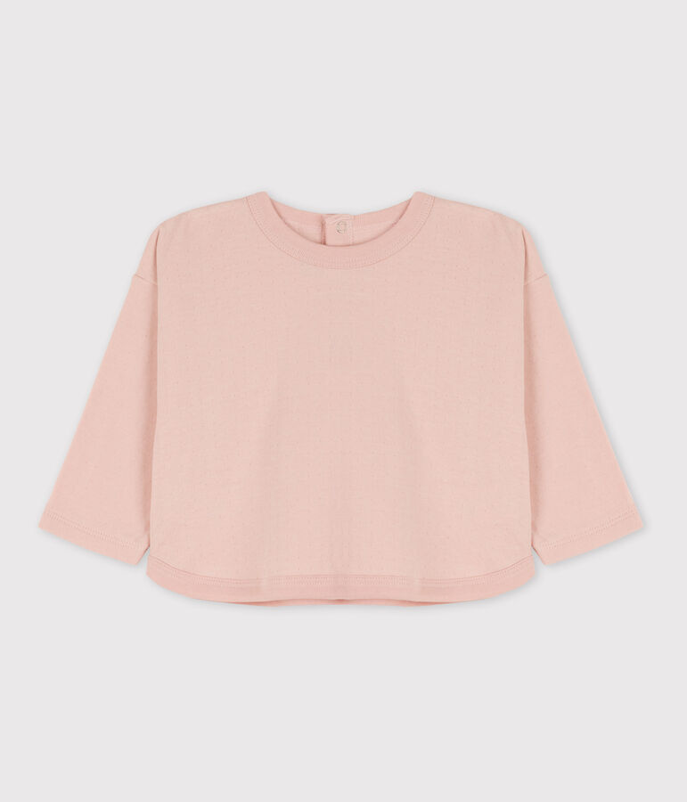 Lang&auml;rmeliges Baby-T-Shirt aus Doppeljersey rosa