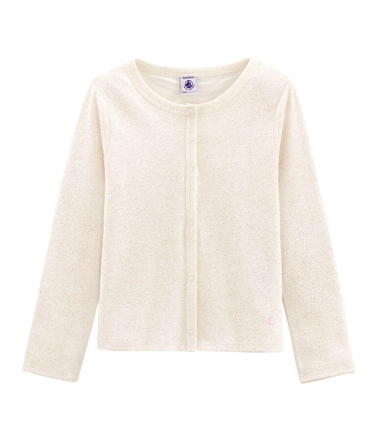 Kinder-Cardigan M&auml;dchen weiss/rosa