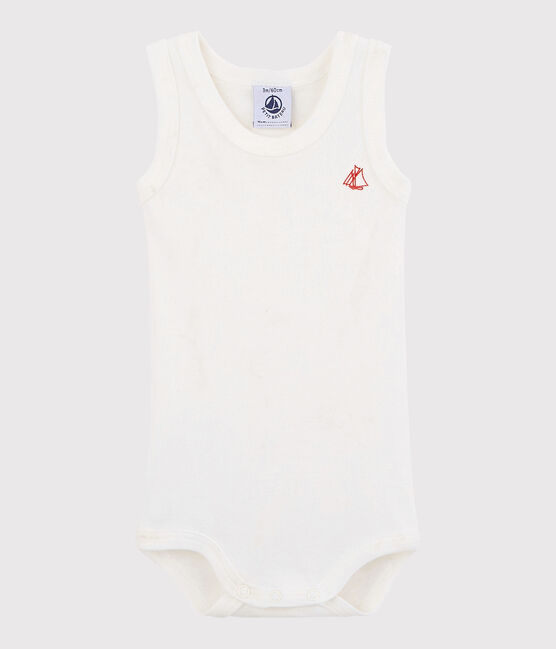 Ärmelloser Baby-Body Mädchen/Jungen weiss MARSHMALLOW