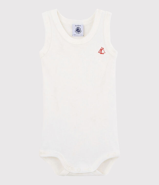 &Auml;rmelloser Baby-Body M&auml;dchen/Jungen weiss