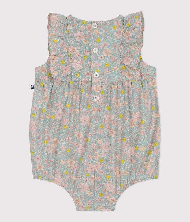 &Auml;rmelloser Baby-Overall aus Baumwolle mit Blumenmuster blau/vielfarbig