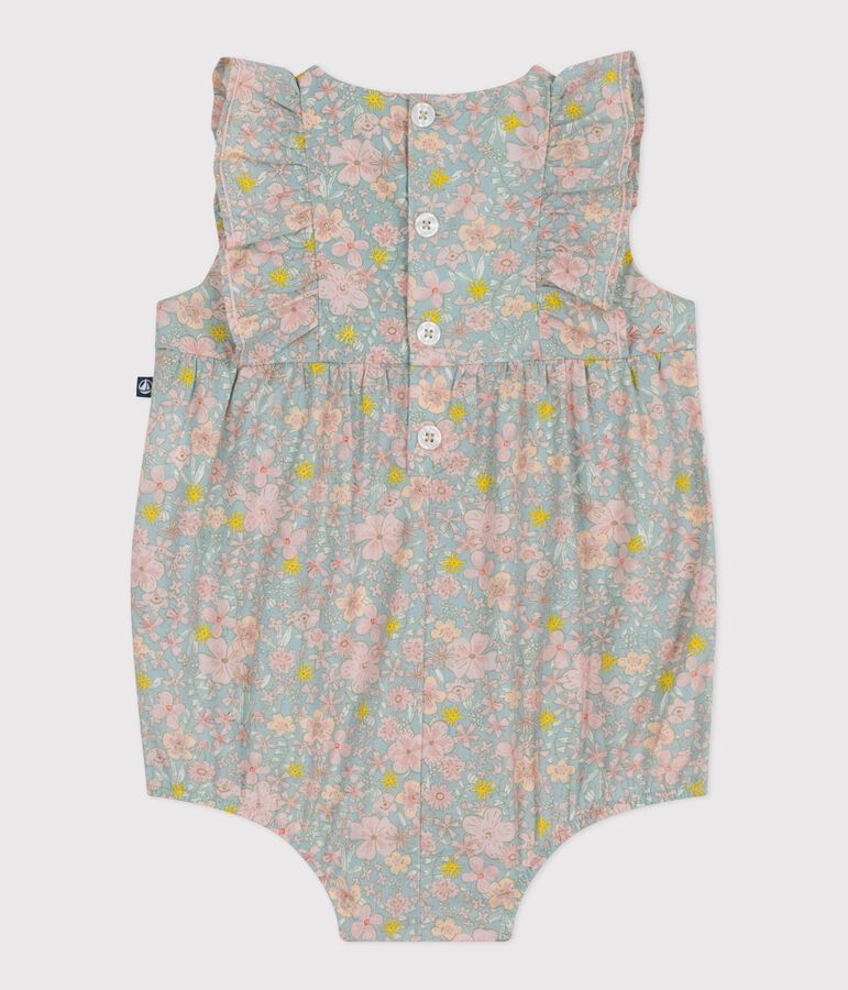 &Auml;rmelloser Baby-Overall aus Baumwolle mit Blumenmuster blau/vielfarbig