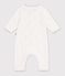 Langer Baby-Overall aus Baumwollstrick mit Lochstickerei MILK
