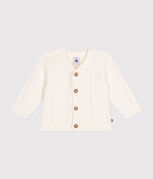 Baby-Cardigan aus Baumwolle weiss MARSHMALLOW