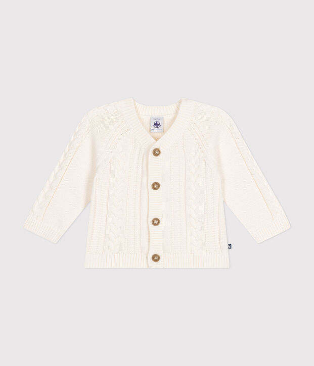 Baby-Cardigan aus Baumwolle weiss