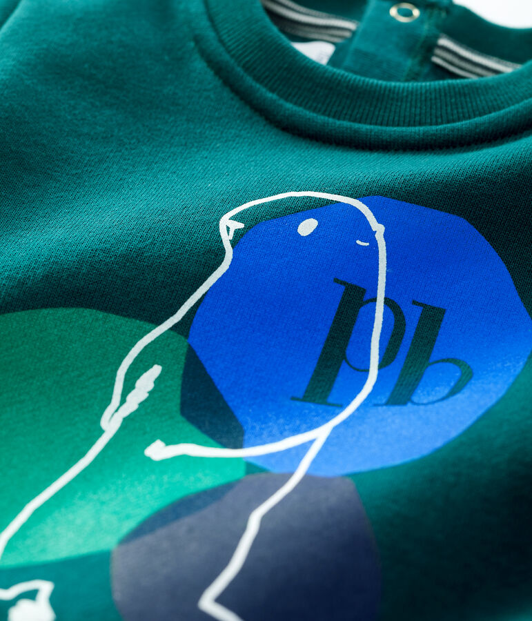 Baby-Sweatshirt aus Molton. gr&uuml;n