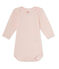 Langärmeliger Baby-Mädchen-Body aus Wolle/Baumwolle rosa VIENNE/rosa GRETEL