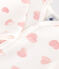 Strampler mit Kragen aus aufgerautem Molton mit Herz-Motiv weiss MARSHMALLOW/rosa CHARME
