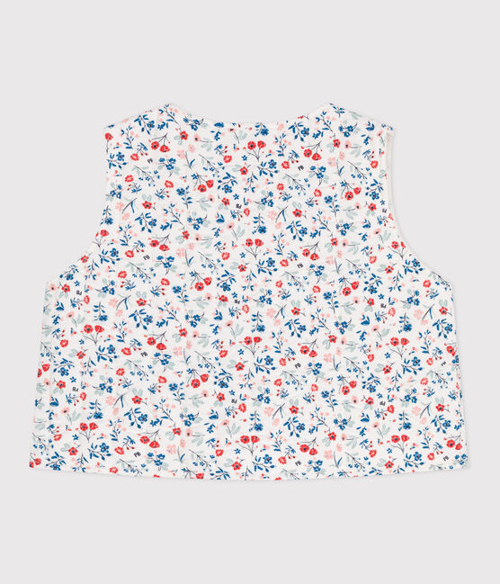 Baby-Weste aus Popeline mit Blumenmuster weiss MARSHMALLOW/weiss MULTICO