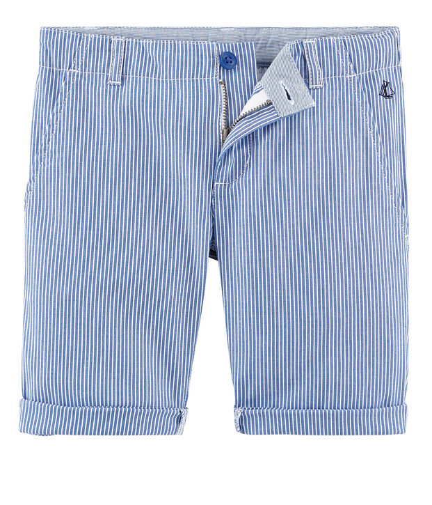 Kinder-Bermuda Jungen blau/weiss
