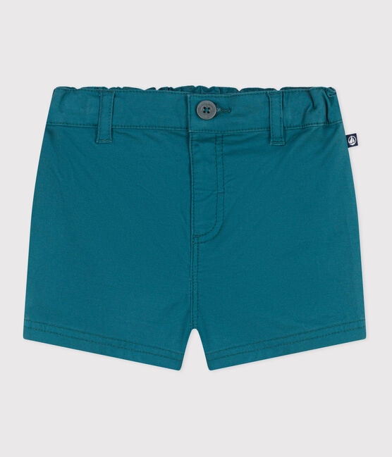 Baby-Shorts aus einfarbigem Sergestoff grün DRAGONFLY