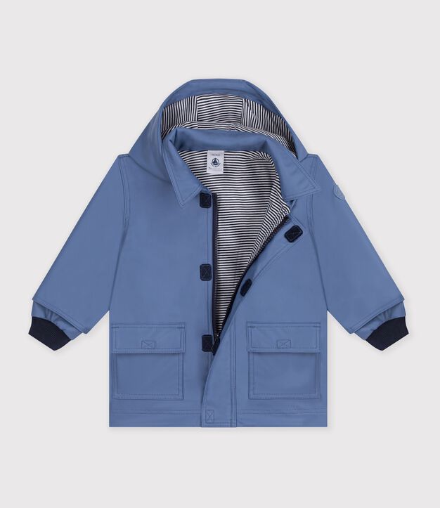 Ikonische Baby-Regenjacke einfarbig blau