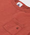 Kurzärmeliges Baby-T-Shirt aus geflammtem Jersey braun FAMEUX