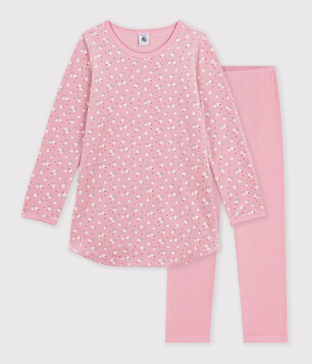 Kinder-Nachthemd und Leggings aus Nicki mit Blumenmotiv rosa/vielfarbig