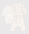 Baby-Set aus bedruckter Baumwolle weiss MARSHMALLOW/weiss MULTICO