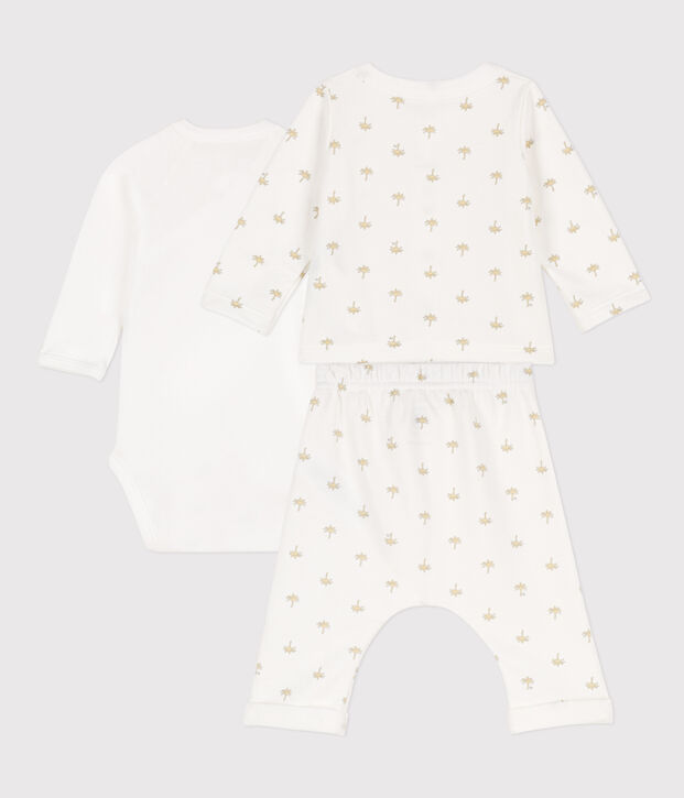 Baby-Set aus bedruckter Baumwolle weiss/vielfarbig