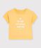 Kurz&auml;rmeliges Baby-T-Shirt aus einfarbiger Baumwolle mit Motiv gelb
