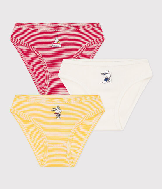 3er-Set Slips aus Baumwolle Petit Bateau X Snoopy für Mädchen variante 1