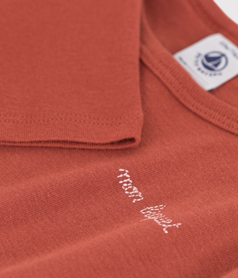 Lang&auml;rmeliges Baby-T-Shirt aus Baumwolle braun