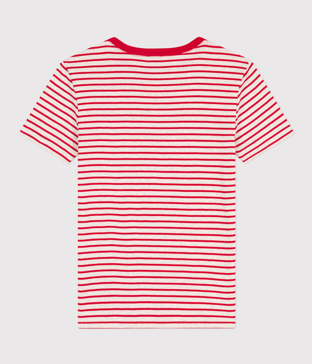 T-Shirt L&rsquo;ICONIQUE aus Baumwolle mit rundem Ausschnitt f&uuml;r Damen beige/rot