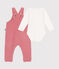 Baby-Set Latzhose aus Nicki rosa ROSEWOOD