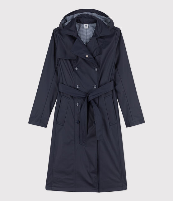 Trench mit Kapuze für Damen blau SMOKING