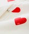 Baby-Strampler aus Molton mit roten Herzen weiss MARSHMALLOW/rot TERKUIT