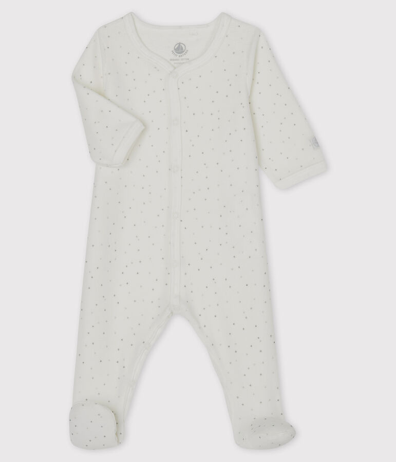 Wei&szlig;er Baby-Strampler aus Nicki mit Sternen-Print weiss MARSHMALLOW/weiss MULTICO