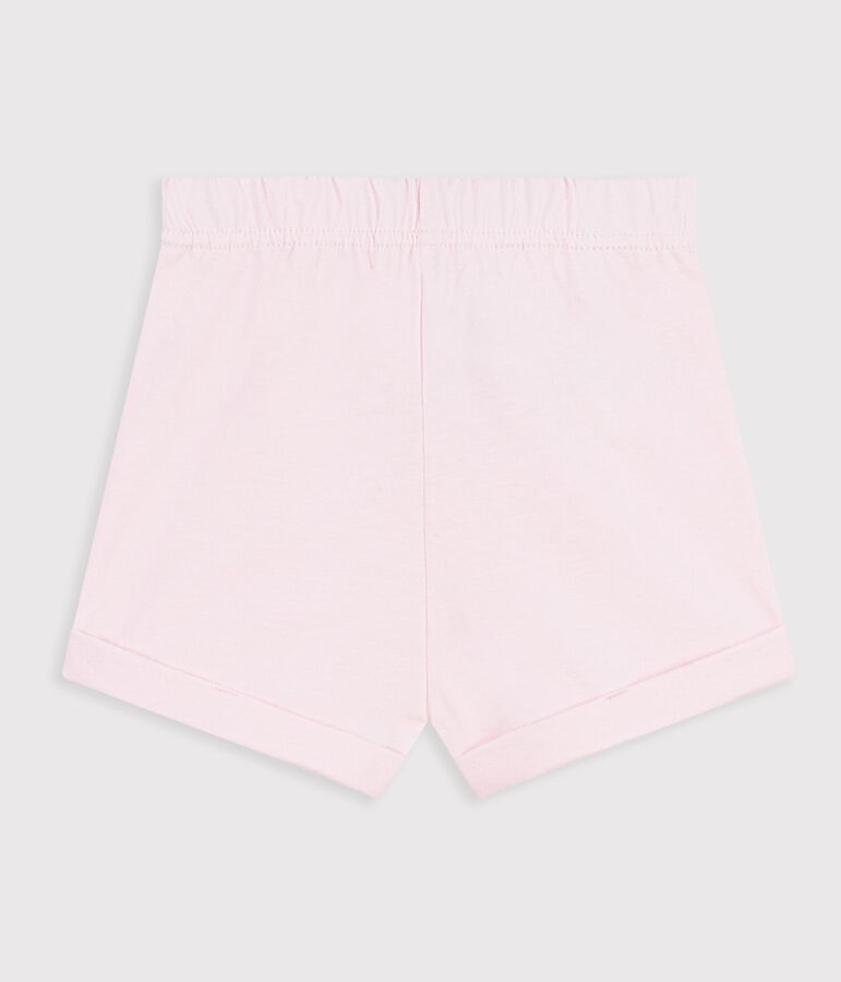 Baby-Shorts aus einfarbiger Baumwolle rosa