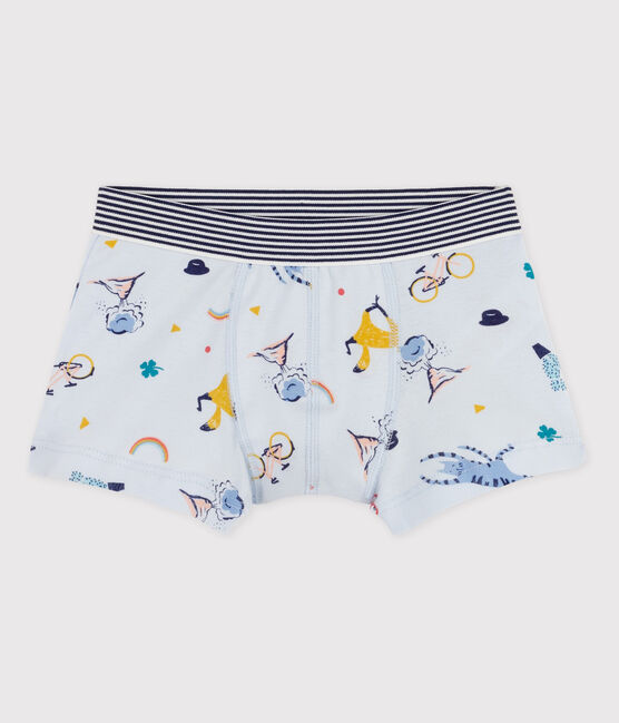 Baumwoll-Boxershorts für Jungen blau FRAICHEUR/weiss MULTICO