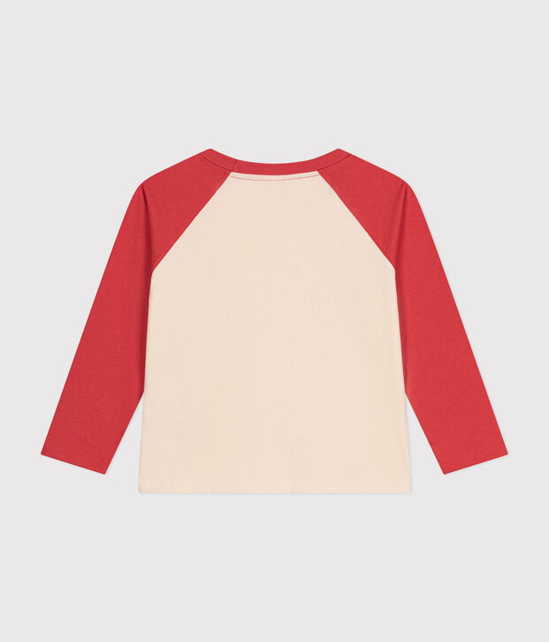 Lang&auml;rmeliges T-Shirt aus Baumwolle f&uuml;r Kinder/Jungen naturfarben/orange