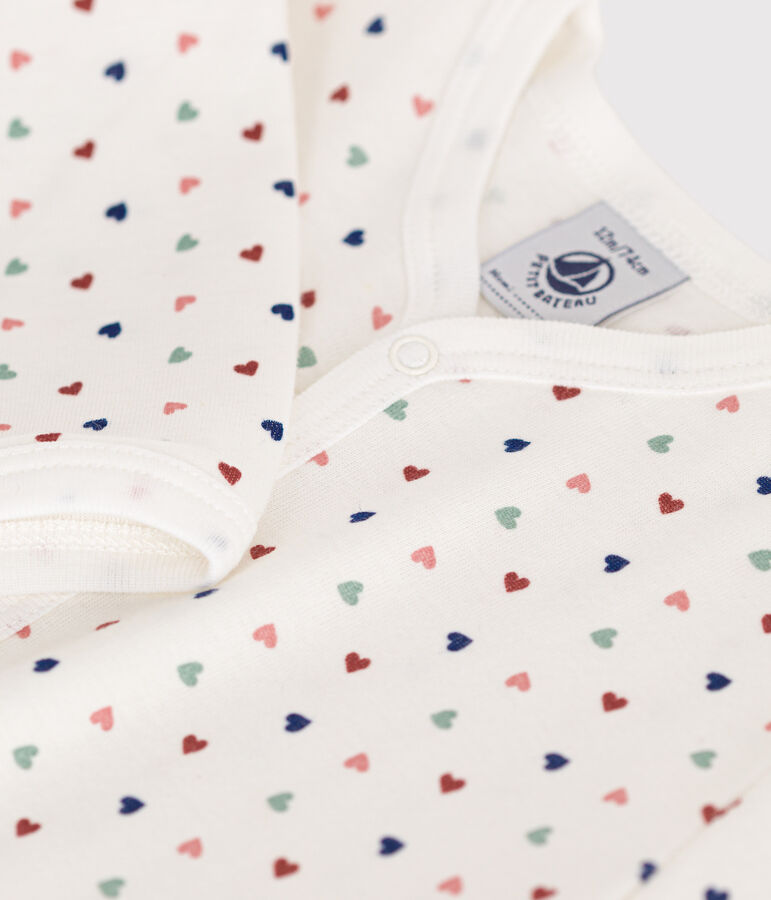 Baby-Strampler ohne F&uuml;&szlig;e aus Baumwolle weiss/blau