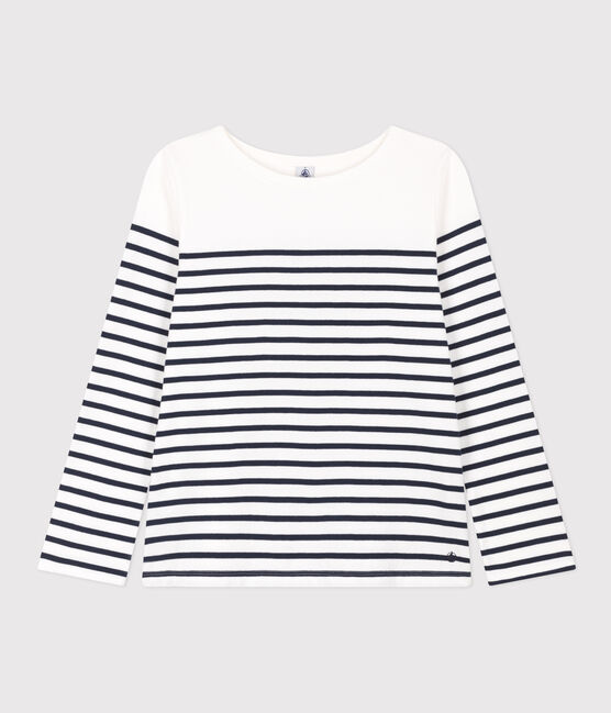 Streifenshirt aus Baumwolle für Damen weiss MARSHMALLOW/blau SMOKING