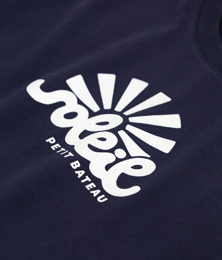 Damen T-Shirt Le Droit aus einfarbiger Baumwolle blau