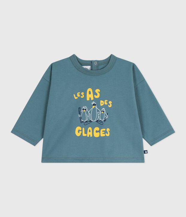 Lang&auml;rmliges Baby-T-Shirt aus Baumwolle blau