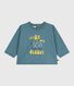Langärmeliges Baby-T-Shirt aus Baumwolle mit Katzenmotiv
