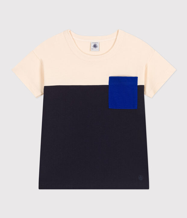 Kinder-T-Shirt aus Jersey f&uuml;r Jungen naturfarben/vielfarbig