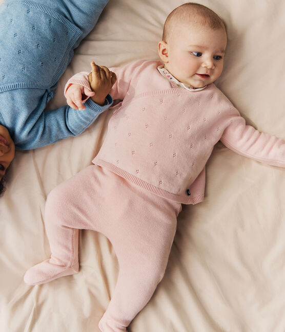 Baby-Hose aus Woll- und Baumwollstrick rosa JOLI