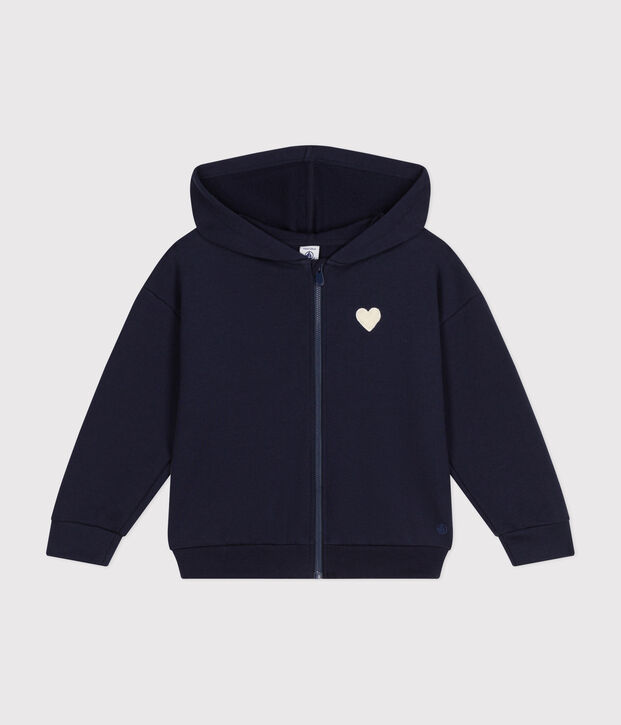 Kinder-Sweatshirt mit Rei&szlig;verschluss und Kapuze aus Molton f&uuml;r M&auml;dchen SMOKING
