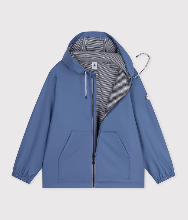 Kurze Damen-Regenjacke blau
