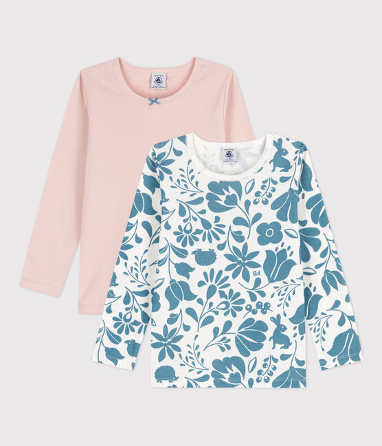 2er-Set langärmelige T-Shirts mit Blumenmotiv für Mädchen variante 1