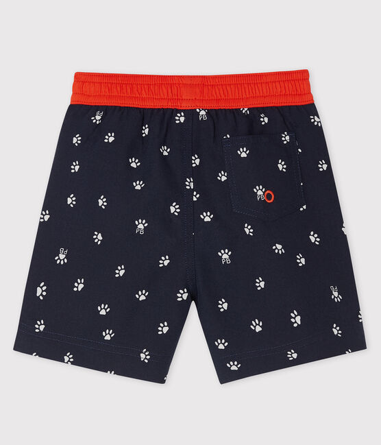 Gemusterte Baby-Strandshorts für Jungen blau SMOKING/weiss MULTICO