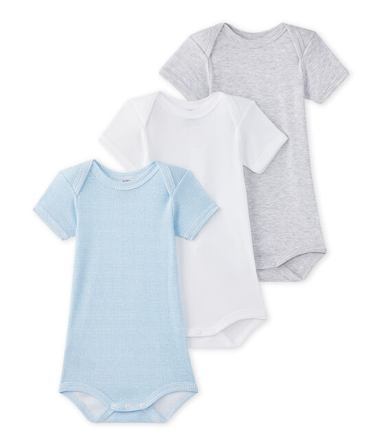 Baby-Jungen-Kurzarmbodys im 3er-Set weiss LOT