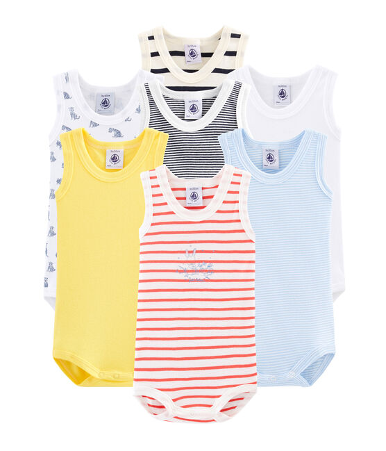 Überraschungstüte mit 7 ärmellosen Baby-Bodys für Jungen variante 1