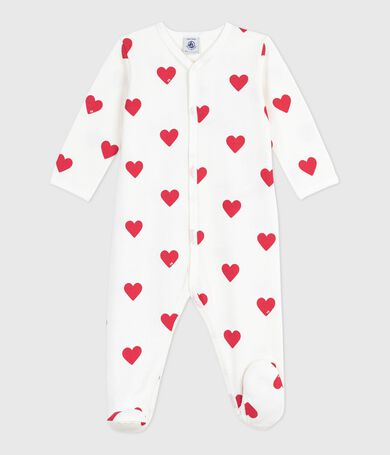 Baby-Schlafanzug (unisex) aus Baumwolle mit Herzchen-Print