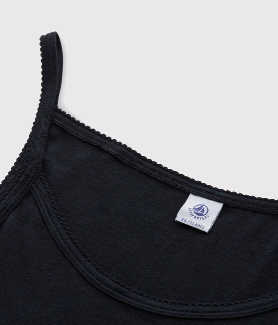 Klassisches Trägerkleid aus Baumwolle für Damen schwarz NOIR