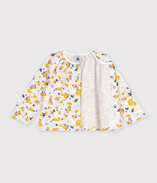 Baby-Cardigan aus Doppeljersey f&uuml;r M&auml;dchen beige/vielfarbig