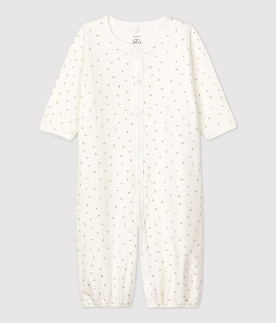 Baby-Overall aus Bio-Baumwolle weiss MARSHMALLOW/grau GRIS