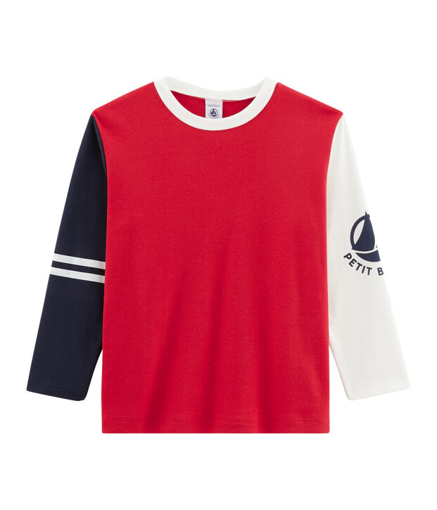 Langarm-T-Shirt f&uuml;r Jungen rot/vielfarbig