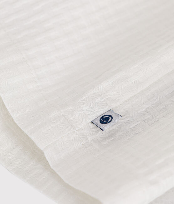Ärmelloses Baby-Kleid aus gemusterter Baumwolle weiss MARSHMALLOW